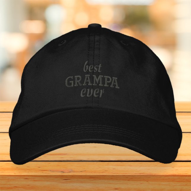 Best Grampa Ever Modern Simple Typography Embroidered Baseball Cap (Creator Uploaded)