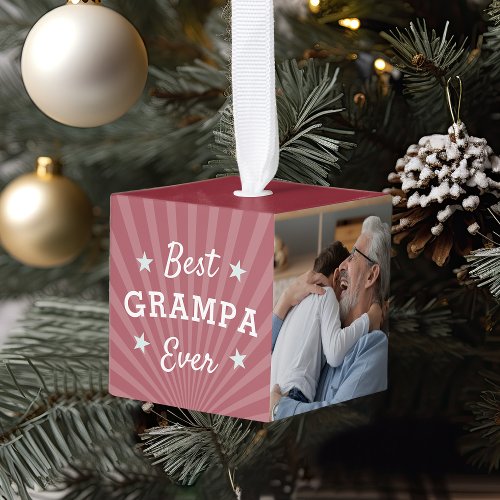 Best Grampa Ever Photo Cube Ornament