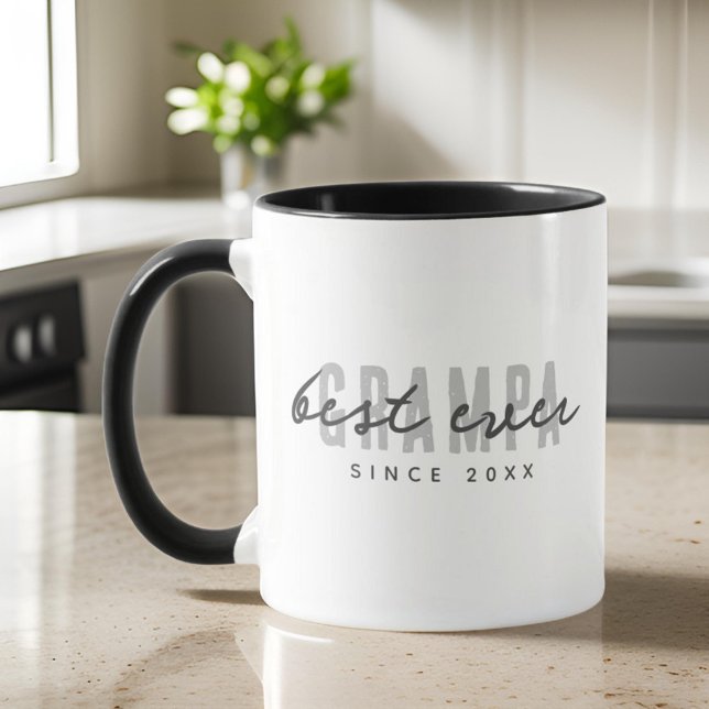 Best Grampa Ever Since 20XX Modern Simple Preppy Mug (Creator Uploaded)