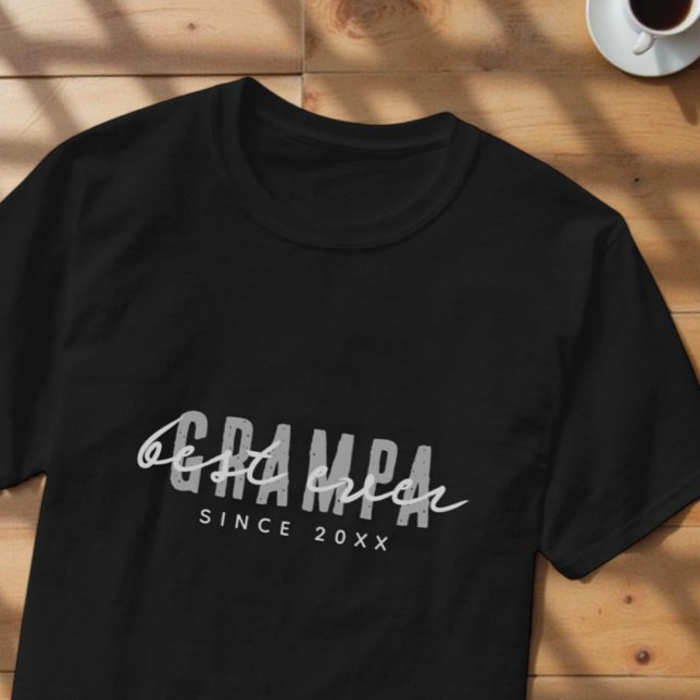 Best Grampa Ever Since 20XX Modern Simple Preppy T-Shirt (Creator Uploaded)