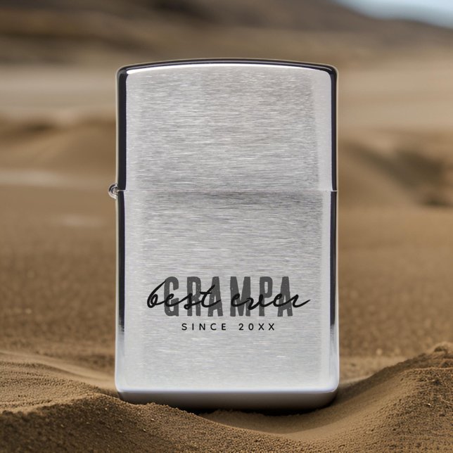 Best Grampa Ever Since 20XX Modern Simple Preppy Zippo Lighter (Creator Uploaded)