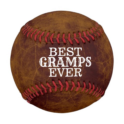 Best Gramps ever on faux leather texture brown Baseball