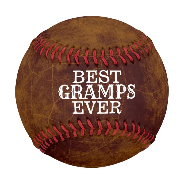 Best Gramps ever on faux leather texture brown Baseball (Front)