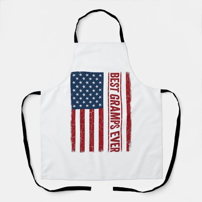 Best Gramps Ever Patriotic Flag Vector Design_1 Apron (Front)