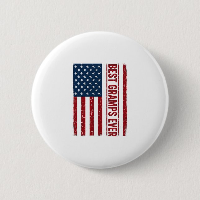 Best Gramps Ever Patriotic Flag Vector Design_1 Button (Front)