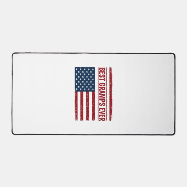 Best Gramps Ever Patriotic Flag Vector Design_1 Desk Mat (Front)