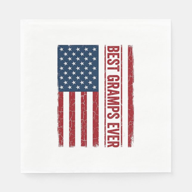 Best Gramps Ever Patriotic Flag Vector Design_1 Napkins (Front)