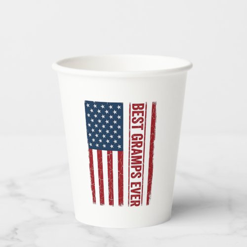 Best Gramps Ever Patriotic Flag Vector Design_1 Paper Cups