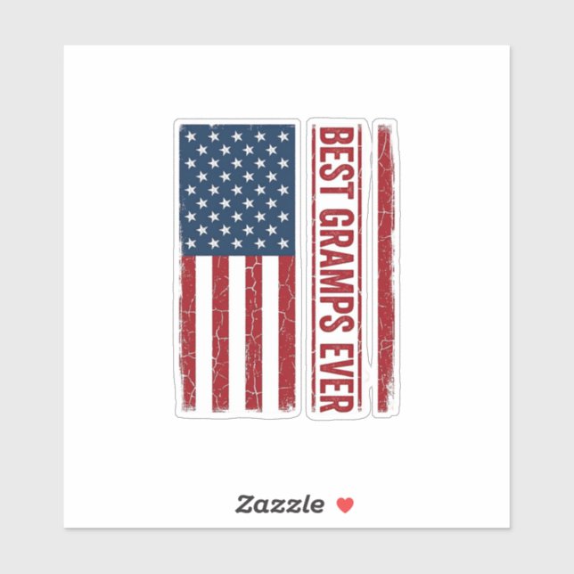 Best Gramps Ever Patriotic Flag Vector Design_1 Sticker (Sheet)