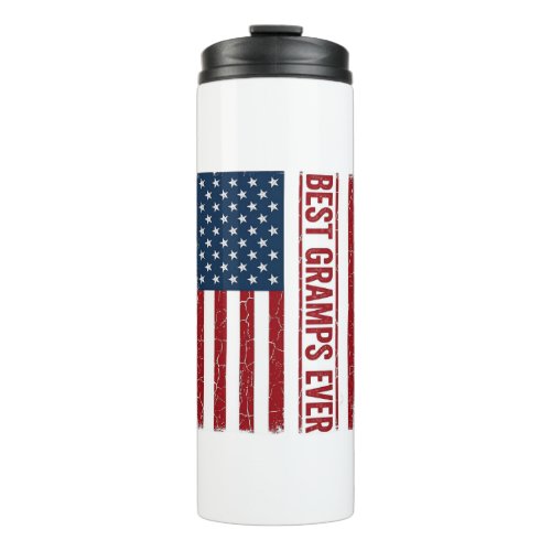 Best Gramps Ever Patriotic Flag Vector Design_1 Thermal Tumbler