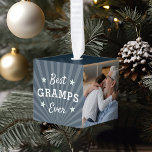 Best Gramps Ever Photo Cube Ornament<br><div class="desc">Celebrate a special grandfather this holiday season with this cute and festive ornament featuring three square photos and "Best Gramps Ever" on one side. Customize the bottom of the cube with the year.</div>