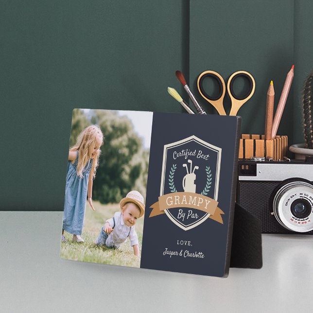 Best Grampy By Par | Golf Grandpa Photo Plaque (Creator Uploaded)