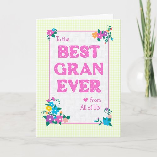  Best Gran Ever Mothers Day From All of Us Card