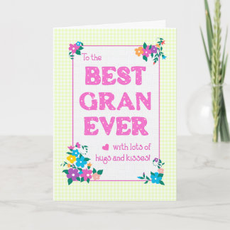  Best Gran Ever Mother's Day Hugs and Kisses Card