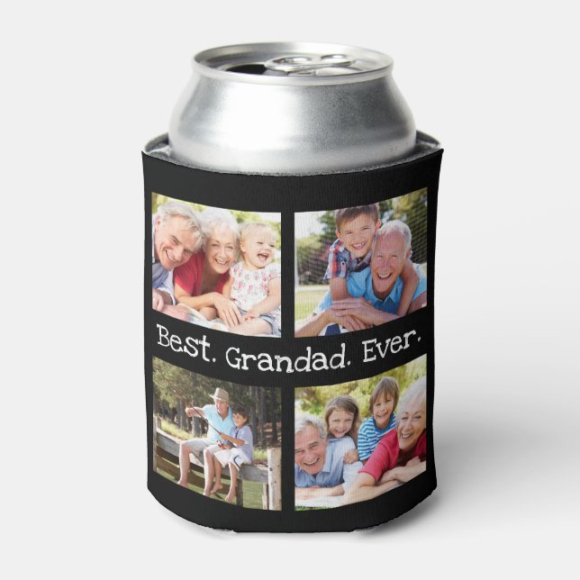 Best Grandad Ever 4 Photo Collage Fun Keepsake C Can Cooler (Can Front)