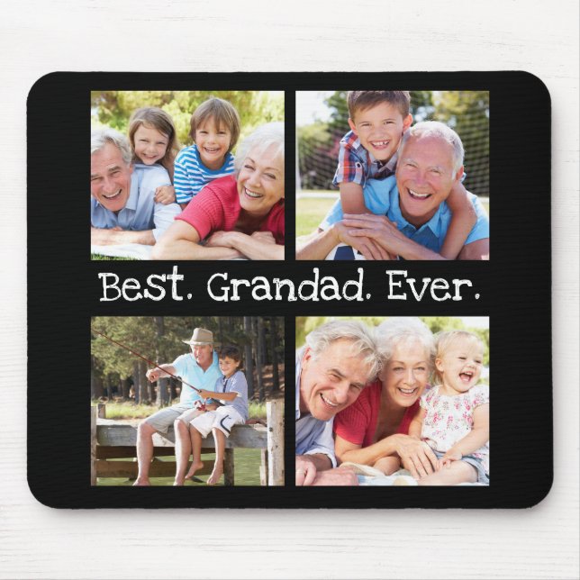 Best Grandad Ever 4 Photo Collage Fun Keepsake  Mouse Pad (Front)