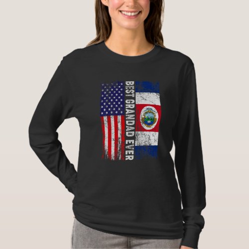 Best Grandad Ever  Fathers Day Costa Rica Us Flag T_Shirt