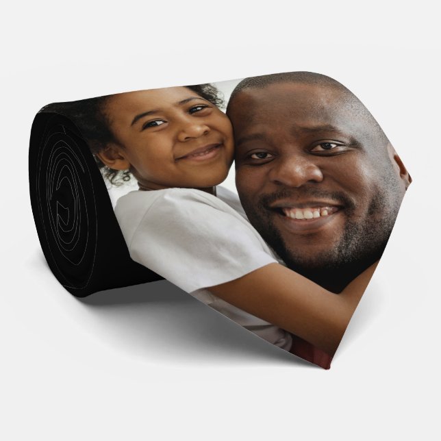 Best GranDad Ever Father's Day Photo Black Neck Tie (Rolled)