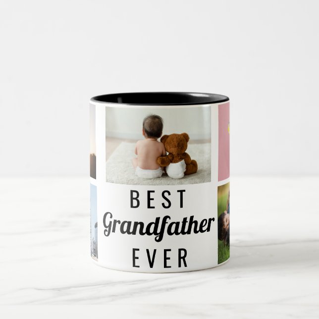 Best Grandad Ever - Father's Day Photo Two-Tone Coffee Mug (Center)