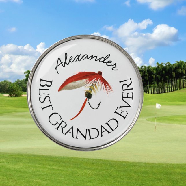 Best Grandad Ever! Fly Fish Fishermen Flyfishing   Golf Ball Marker (Creator Uploaded)
