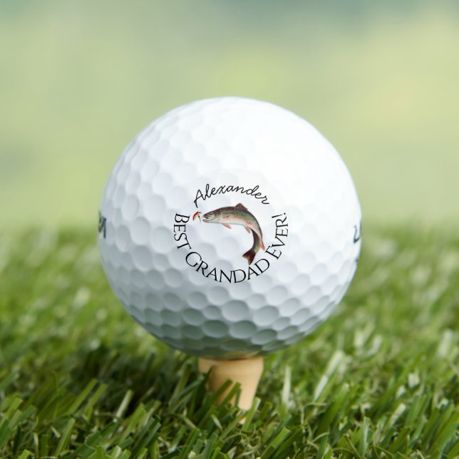 Best Grandad Ever! Fly Fish Fishermen Flyfishing   Golf Balls (Insitu Tee)