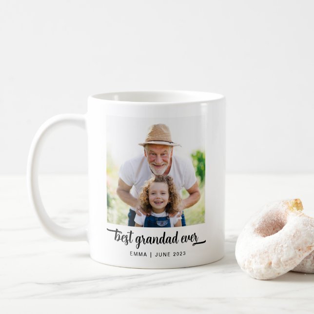 Best Grandad Ever Photo Coffee Mug (With Donut)