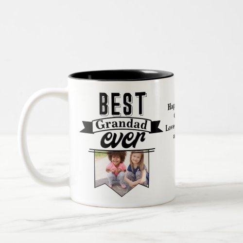 Best Grandad Ever Photo Template Two_Tone Coffee Mug