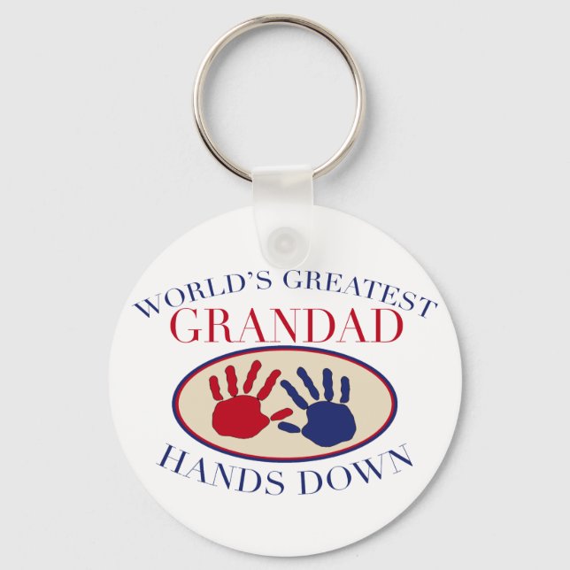 Best    Grandad Hands Down Keychain (Front)