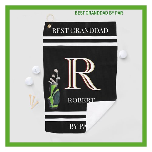 Best Granddad by Par Custom Monogram Name Clubs  Golf Towel