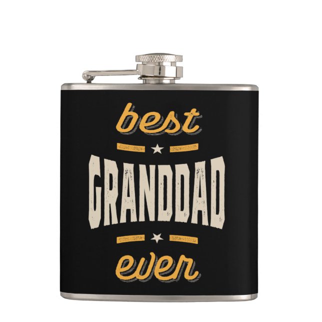 Best Granddad Ever Gift Father's Day Flask (Front)