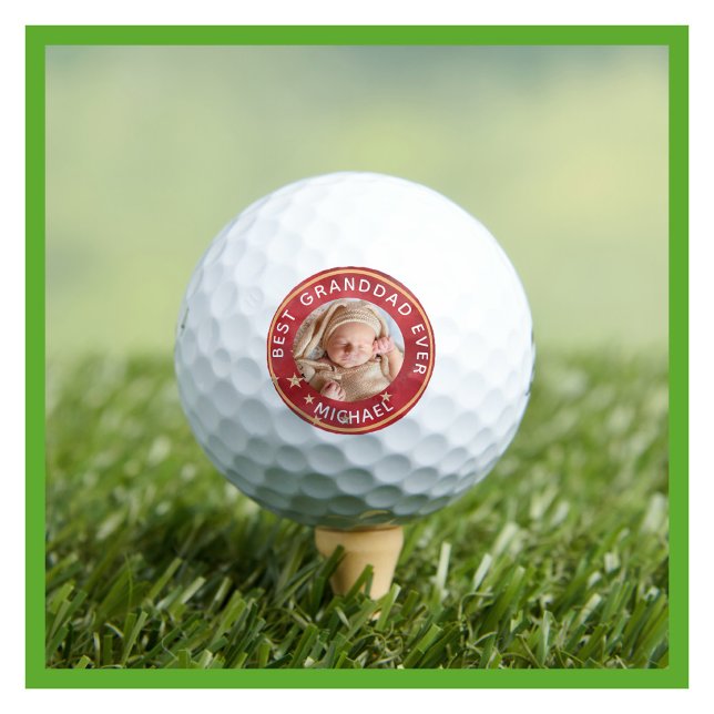 Best GrandDad Ever Photo Personalized Name  Golf Balls (Creator Uploaded)