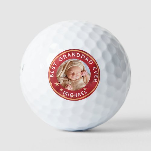 Best GrandDad Ever Photo Personalized Name  Golf Balls