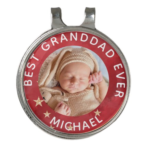 Best GrandDad Ever Photo Personalized Name   Golf Hat Clip