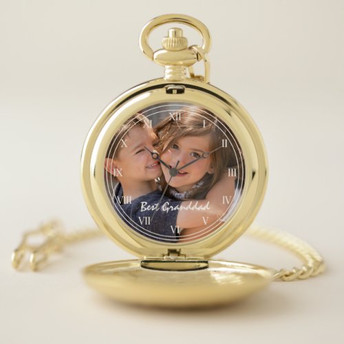 Best Granddad Personalized Photo Face Pocket Watch