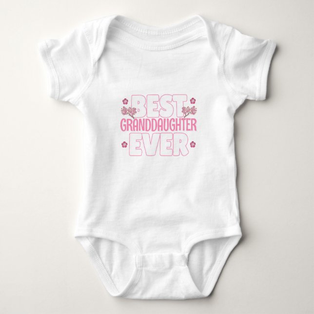 Best Granddaughter Ever - Cherry Blossoms Baby Bodysuit (Front)