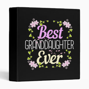 Best Granddaughter Ever - Floral 3 Ring Binder