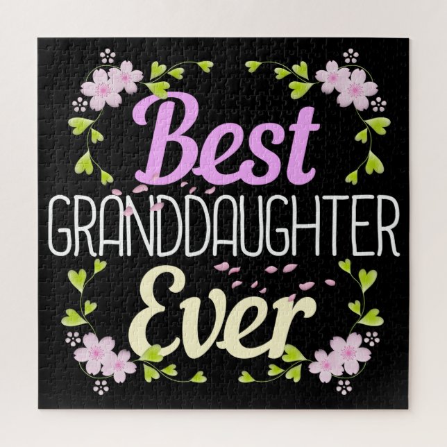 Best Granddaughter Ever - Floral Jigsaw Puzzle (Vertical)