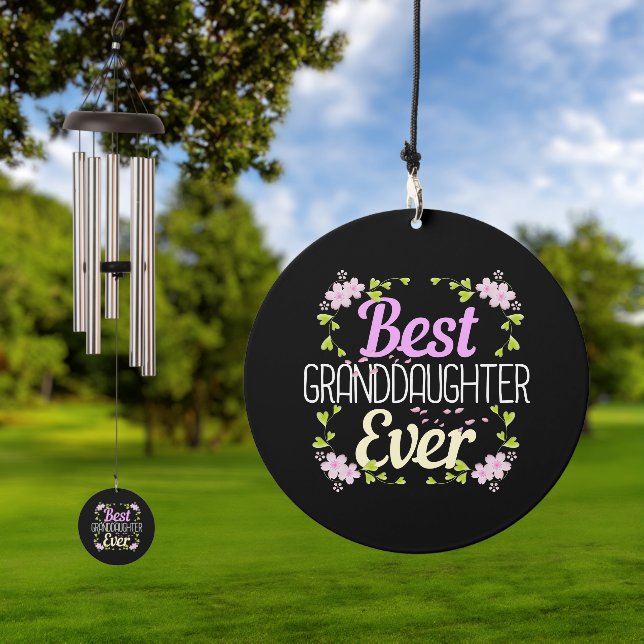 Best Granddaughter Ever - Floral Wind Chime (Outdoor)