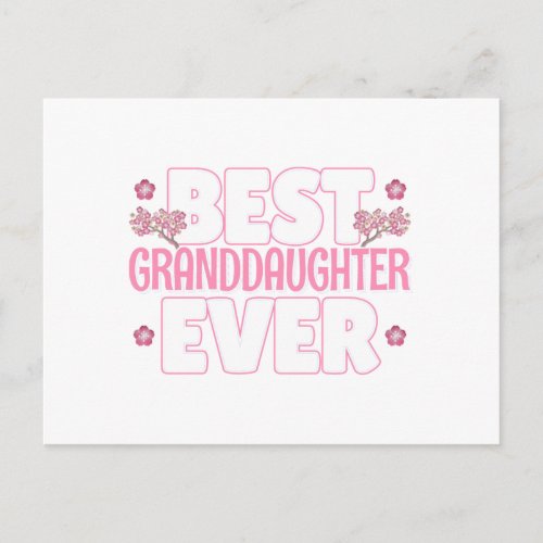 Best Granddaughter Ever _ Kawaii Cherry Blossoms Postcard