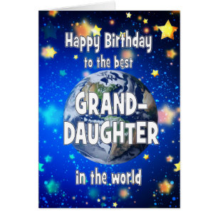 Best Granddaughter In The World Birthday Cards