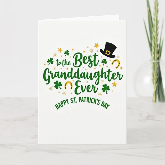 Best Granddaughter St Patricks Card (Front)