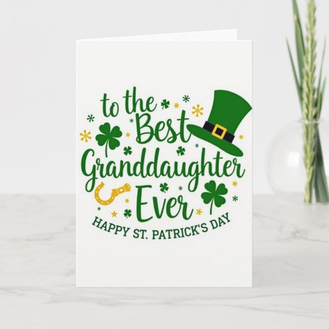 Best Granddaughter St Patricks Day Card (Front)