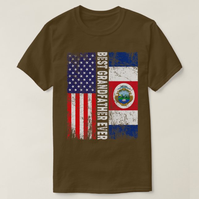 Best Grandfather Ever Funny Father's Day Costa Ric T-Shirt (Design Front)