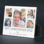Best Grandfather Ever Grandchildren Photo Collage Plaque<br><div class="desc">Simple and clean design lets your family photos shine on this Best Grandfather Ever plaque. A large photograph in the center with two smaller photos on either side let you insert your own photos easily. Best Grandfather Ever is written below in a modern font. Two lines follow to let you...</div>