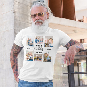 Best Grandfather Ever Grandchildren Photo Collage T-Shirt