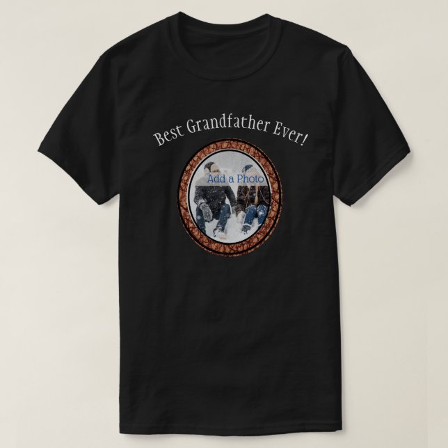 Best Grandfather Family Photo  Custom T-Shirt (Design Front)