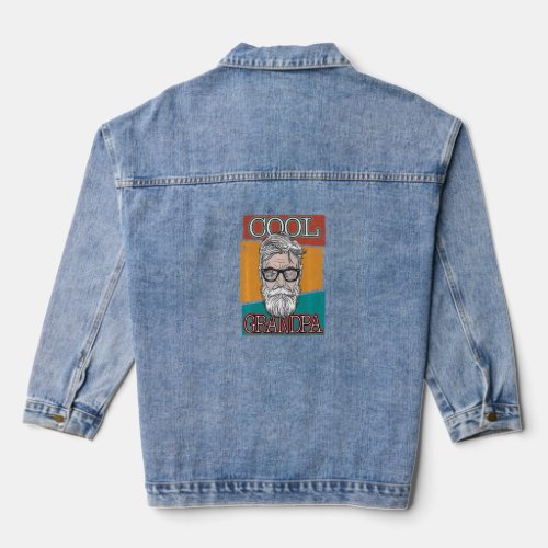 Best Grandfather Of The World Cool Grandfather Swe Denim Jacket