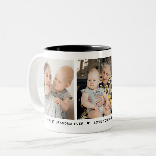 Best Grandma 3_Photo Collage Custom Message Simple Two_Tone Coffee Mug