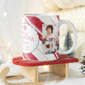 Best grandma 5 photos Chrsitas stripes snow red Coffee Mug