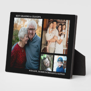 Best Grandma And Grandpa 4 Photo Collage Black Plaque